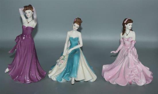 3 Coalport figurines